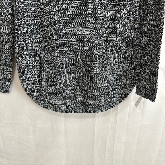 Style & Co Womens Cowl Neck with Buttons Curved Hem Sweater Black Grey Petite S - Picture 5 of 11